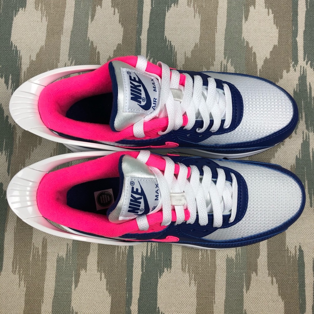 Nike Air Max 90 FlyEase Blue Pink Youth Sneakers - Picture 8 of 12